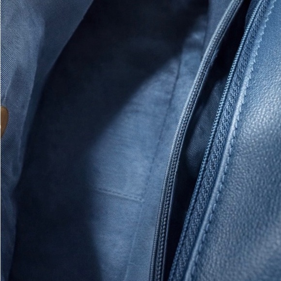 CHANEL Blue Flap 19 Quilted Lambskin Bag with Gold Hardware - Picture 9 of 13